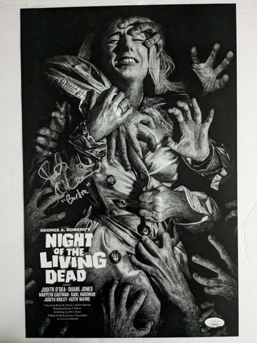 JUDITH O'DEA Signed Night of the Living Dead 11x17 Poster Barbra