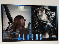 Michael BIEHN Carrie Henn 2x Signed ALIENS 11x17 Poster JSA BAS QR
