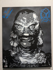 RICOU BROWNING Signed Creature from the Black Lagoon Original Painting HORROR Beckett BAS QR  B