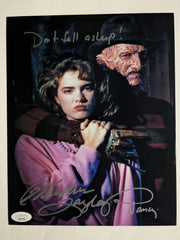 HEATHER LANGENKAMP Signed Nightmare on Elm Street 8x10 Photo Nancy Autograph Inscription JSA COA Cs