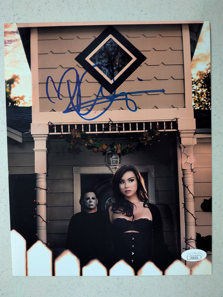 DANIELLE HARRIS Signed 8x10 Photo Halloween Autograph Scream Queen JSA COA blu