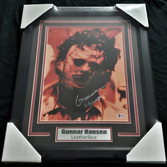 GUNNAR HANSEN Signed 11x14 Photo FRAMED Leatherface Texas Chainsaw Massacre Autograph BAS BECKETT COA