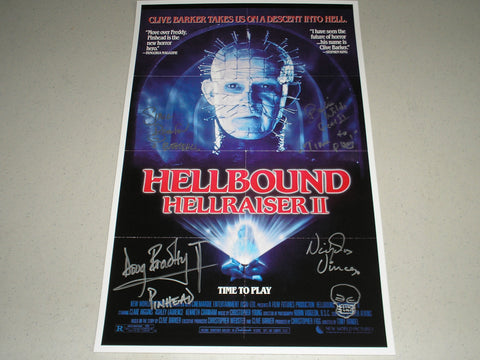 4X Signed Cenobites Hellraiser 2 11x17 POSTER Autograph