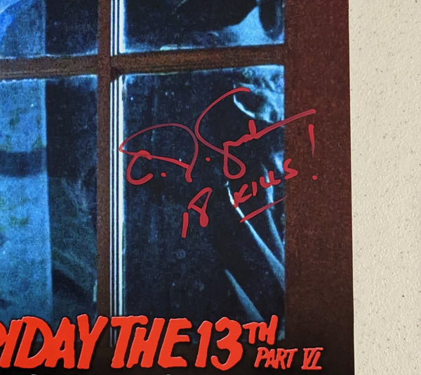 CJ GRAHAM Signed JASON VOORHEES 11x17 poster FRIDAY the 13th