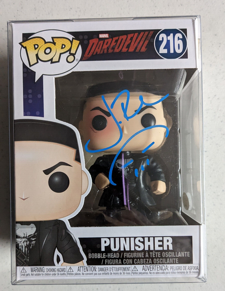 JON BERNTHAL Signed The Punisher FUNKO POP Autograph w/ SKETCH BAS JSA COA Blue