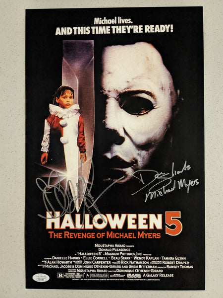 DANIELLE HARRIS Don Shanks Signed 11x17 POSTER Halloween Autograph BAS JSA COA