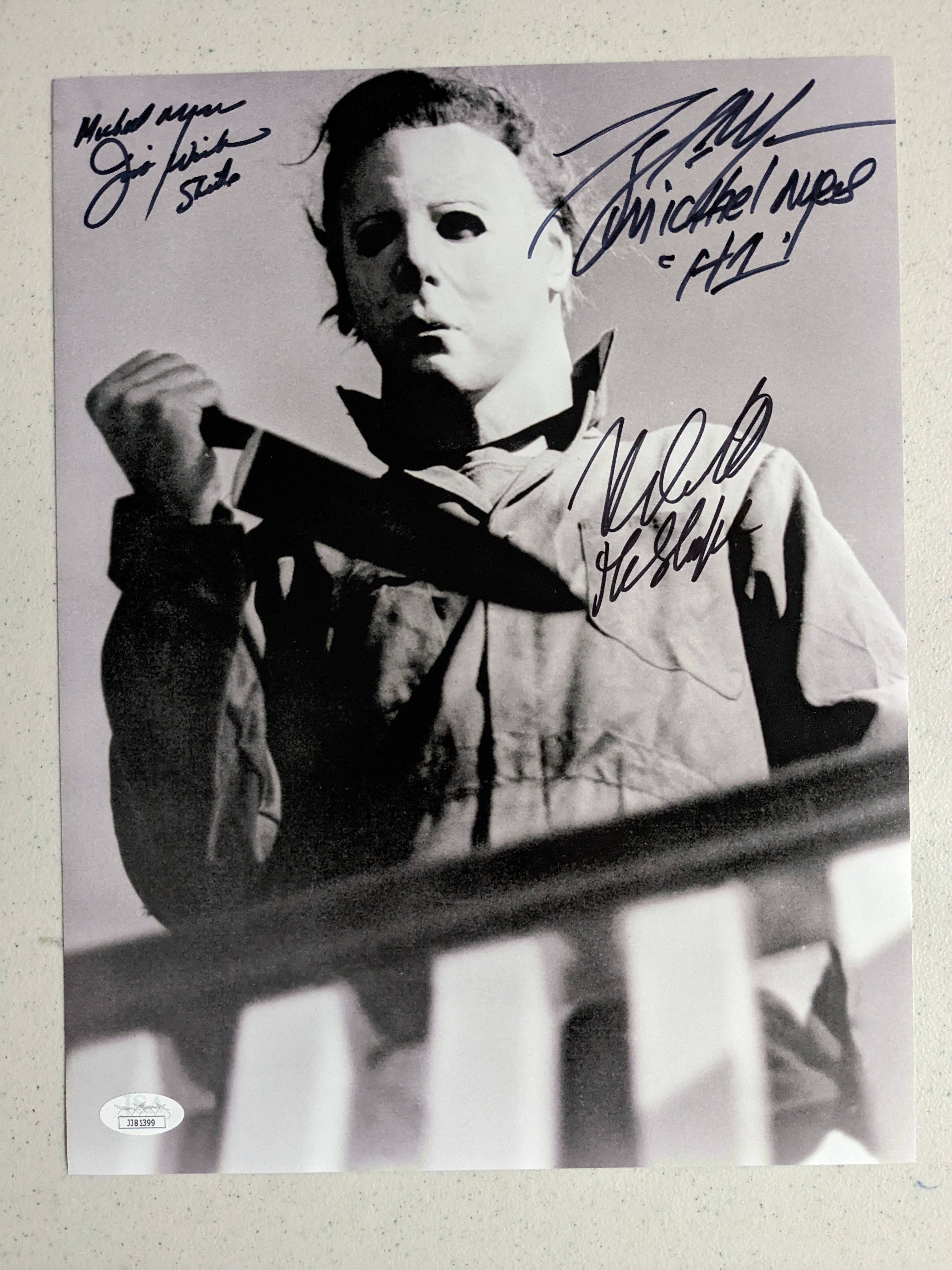 Triple Michael Myers Auto Castle, Moran & Winburn 10x13 Photo JSA
