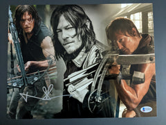 NORMAN REEDUS Signed 11x14 Custom Metallic Photo Daryl Dixon Autographed The Walking Dead C