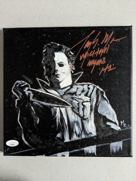 TONY MORAN Signed Original 10x10 Painting Michael Myers HALLOWEEN Autograph Horror COA