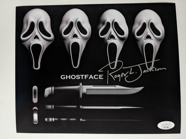 ROGER JACKSON Signed SCREAM 8x10 Photo GHOSTFACE Autograph JSA BAS BECKETT COA U