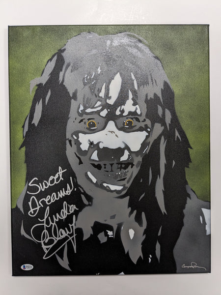 LINDA BLAIR Signed The Exorcist Original POP ART PAINTING Autograph Regan RARE Beckett BAS COA v - HorrorAutographs.com