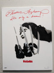 HEATHER LANGENKAMP Signed Original Art PAINTING Freddy Krueger Nightmare on Elm Street Nancy Autograph BECKETT BAS JSA COA R