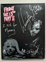 WARRINGTON GILLETTE Signed Friday the 13th Part 2 Original Pop Art Painting 16x20 Autograph Auto Jason Voorhees COA A