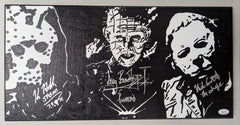 KANE HODDER NICK CASTLE DOUG BRADLEY 3x Signed Original Painting Autograph JSA RARE