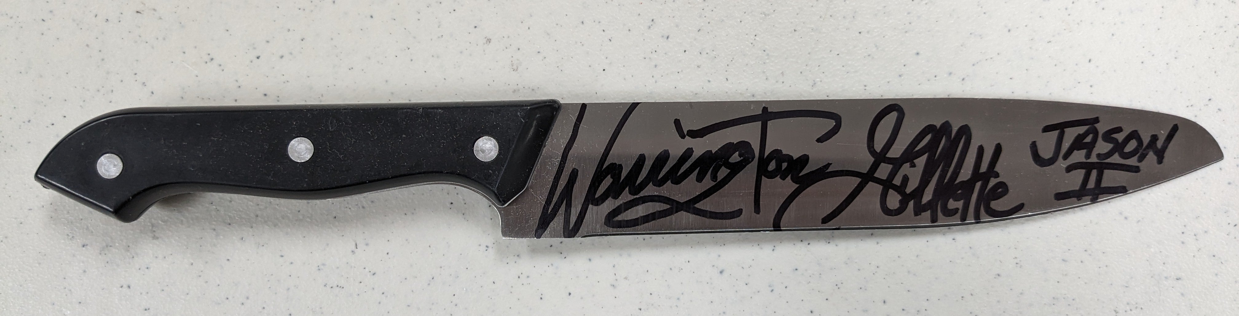 WARRINGTON GILLETTE Signed STEEL KNIFE Autograph JASON 2 Friday