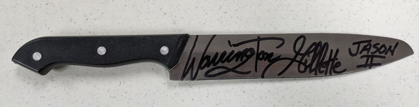 WARRINGTON GILLETTE Signed STEEL KNIFE Autograph JASON 2 Friday the 13th Horror COA