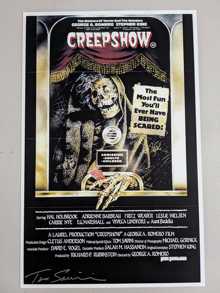 TOM SAVINI Signed 11x17 CREEPSHOW Movie Poster Autograph Horror SFX Icon Horror COA