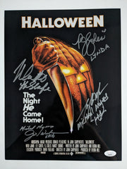 NICK CASTLE TONY MORAN JIM WINBURN PJ SOLES 4X Signed HALLOWEEN 10x13 Photo RARE