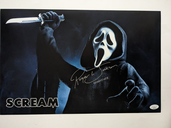 Roger JACKSON Signed SCREAM 11x17 Photo Poster GHOSTFACE Autograph JSA COA A3