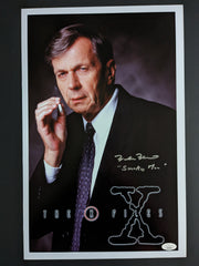 William B Davis Signed 11x17 Photo Poster Smoking Man The X Files JSA COA