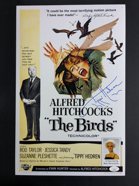TIPPI HEDREN Signed The Birds 11x17 PHOTO POSTER Alfred Hitchcock JSA COA