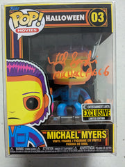 WILL SANDIN Signed Michael Myers FUNKO POP Blacklight Halloween JSA COA