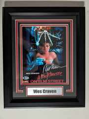 WES CRAVEN Signed NOES 8x10 PHOTO FRAMED Nightmare Master of Horror BAS JSA