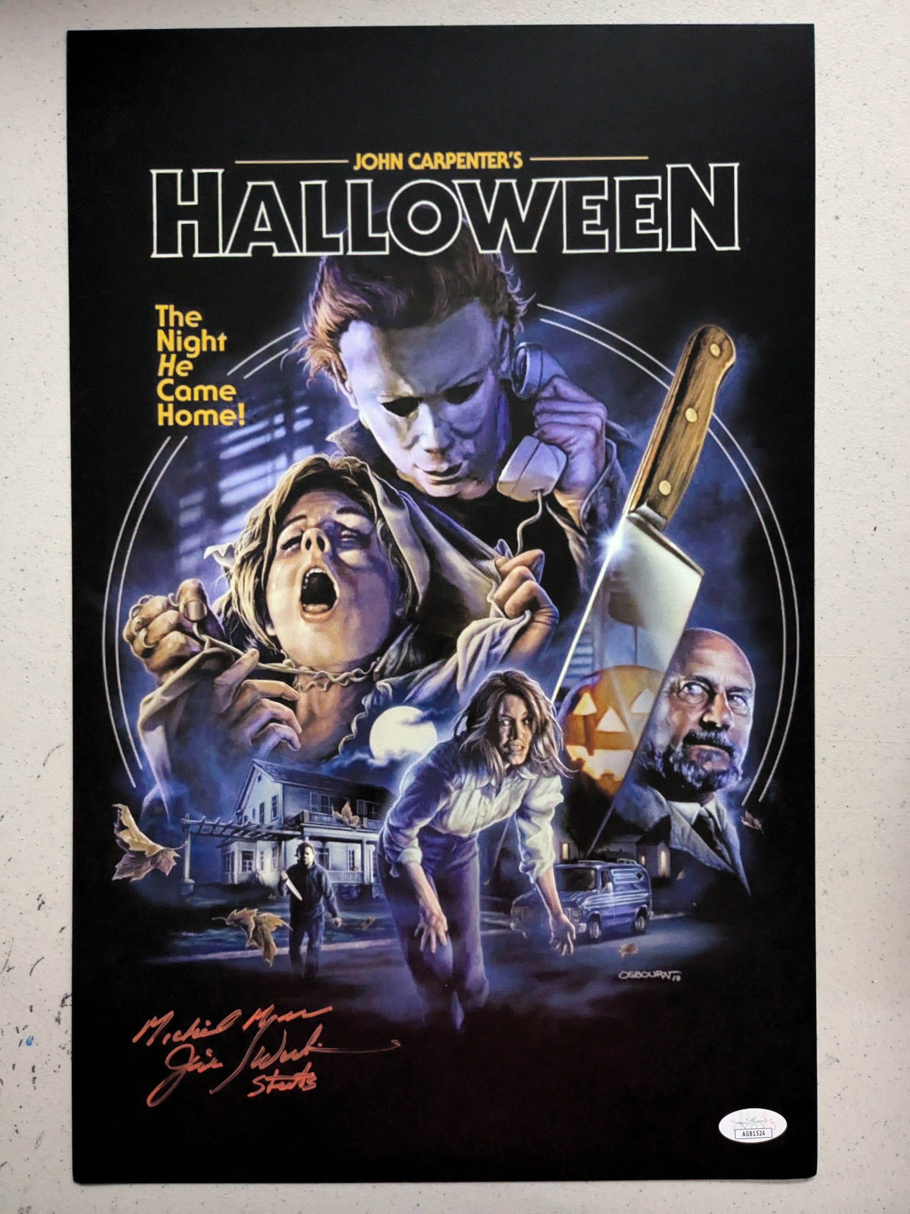 JIM WINBURN Michael Myers Signed HALLOWEEN 11x17 POSTER Autograph