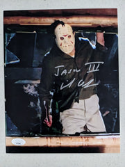 MIKE De Luna Signed 8x10 Photo JASON VOORHEES Friday the 13th Part 3 JSA B