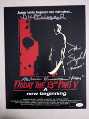 KINNAMAN SHEPHERD WIEAND 3x Signed 11x14 Photo Friday the 13th Pt 5 RARE JSA COA