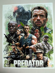 BILL DUKE RICHARD CHAVES 2x Signed Predator 11x14 Photo Autograph JSA COA