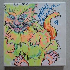 ASHLEY LAURENCE Signed 8x8 Custom Art Canvas Cat Kirsty Hellraiser Autograph JSA COA