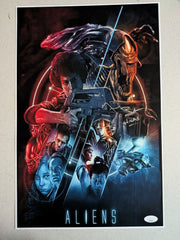 MICHAEL BIEHN Signed ALIENS 11x17 Poster Autograph Hicks JSA COA B