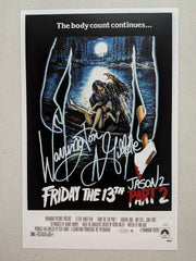 WARRINGTON GILLETTE Signed Friday the 13th Part 2 11x17 Movie Poster JSA COA Z