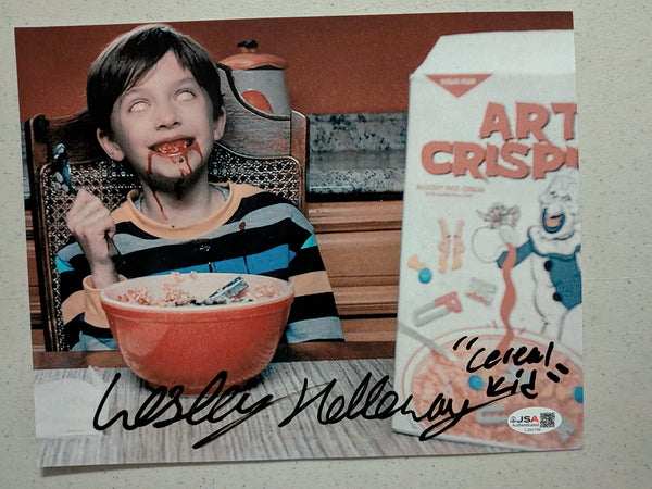 WESLEY HOLLOWAY Signed 8x10 PHOTO TERRIFIER Cereal Kid JSA COA Abk - HorrorAutographs.com
