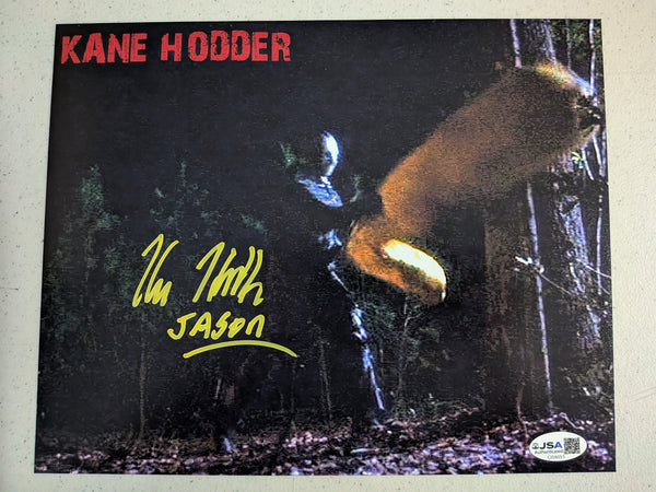 KANE HODDER Signed 8x10 Photo JASON VOORHEES Friday the 13th Part 7,8,9,X Autograph BAS QR JSA Dy