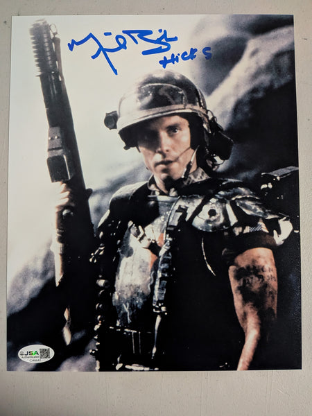 MICHAEL BIEHN Signed ALIENS 8x10 Photo Autograph HICKS  JSA COA G blue