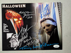 NICK CASTLE TONY MORAN JIM WINBURN TOMMY LEE WALLACE 4x Signed HALLOWEEN 8x10 Photo JSA COA A