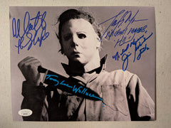 NICK CASTLE TONY MORAN JIM WINBURN TOMMY LEE WALLACE 4x Signed HALLOWEEN 8x10 Photo JSA COA B