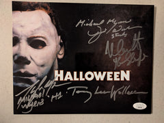 NICK CASTLE TONY MORAN JIM WINBURN TOMMY LEE WALLACE 4x Signed HALLOWEEN 8x10 Photo JSA COA C