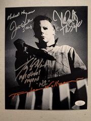 NICK CASTLE TONY MORAN JIM WINBURN TOMMY LEE WALLACE 4x Signed HALLOWEEN 8x10 Photo JSA COA D