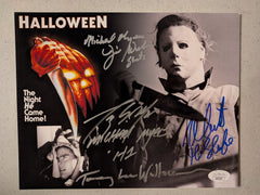 NICK CASTLE TONY MORAN JIM WINBURN TOMMY LEE WALLACE 4x Signed HALLOWEEN 8x10 Photo JSA COA E