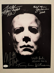 CASTLE MORAN WINBURN WALLACE SANDIN 5x Signed HALLOWEEN 8x10 Photo JSA COA