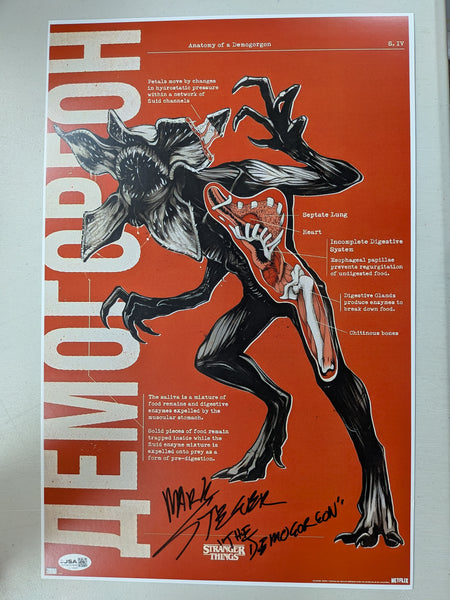 MARK STEGER Signed 11x17 PHOTO Stranger Things Demogorgon Autographed JSA COA C - HorrorAutographs.com