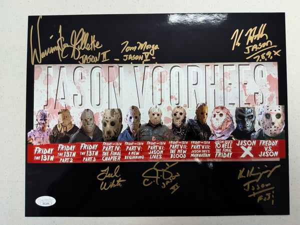 HODDER WHITE GRAHAM MORGA 6X Signed 10x13 Photo Jason Friday the 13th JSA COA - HorrorAutographs.com