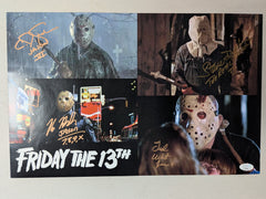 KANE HODDER TED WHITE CJ GRAHAM STEVE DASH 4X Signed 11x17 Photo Jason Voorhees Friday the 13th Autograph