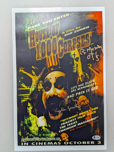 SID HAIG & BILL MOSELEY Signed 11x17 Poster House of 1000 Corpes Autograph BAS BECKETT COA - HorrorAutographs.com