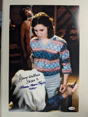 Jerry WALLACE Lauren Marie TAYLOR Signed 11x14 Photo Friday the 13th Jason 2 JSA COA