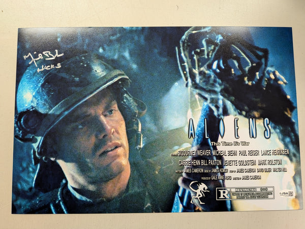 Michael BIEHN Signed ALIENS 11x17PHOTO Poster Hicks Inscription Autograph JSA COA Z - HorrorAutographs.com
