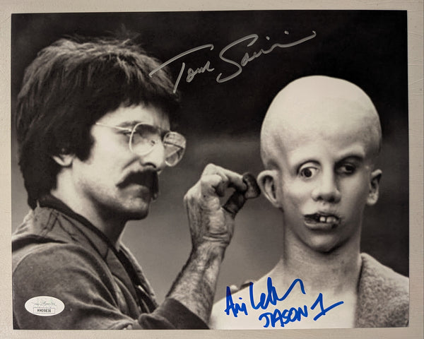 TOM SAVINI & ARI LEHMAN Signed Friday the 13th 8x10 Photo JASON Voorhees BAS BECKETT COA - HorrorAutographs.com